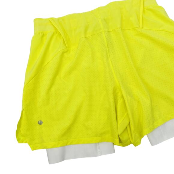 Lululemon L Yellow Vented Tennis Shorts - Picture 2 of 6